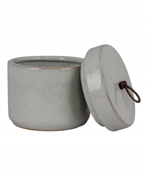 Gigi krukke Krukke i grå keramik med låg