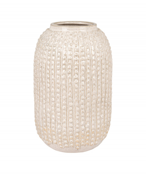 Lourentine keramik vase i beige med mønster