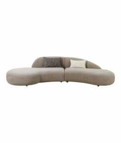 Élodie sofa med 2 puder i chenille, natur
