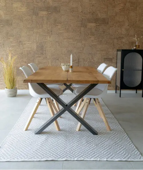 Bergen Spisebordsstol - Stol i hvid med naturtræsben