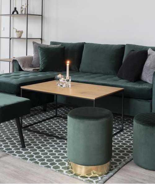 Vita coffe table/sofabord med træ bordplade