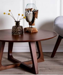 Hellerup Sofabord - Sofabord i valnød finer Ø 75 cm