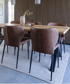 Pisa Spisebordsstol i vintage brun kunstlæder