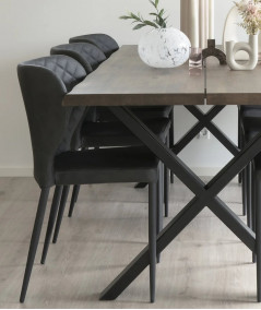 Pisa Spisebordsstol i sort kunstlæder