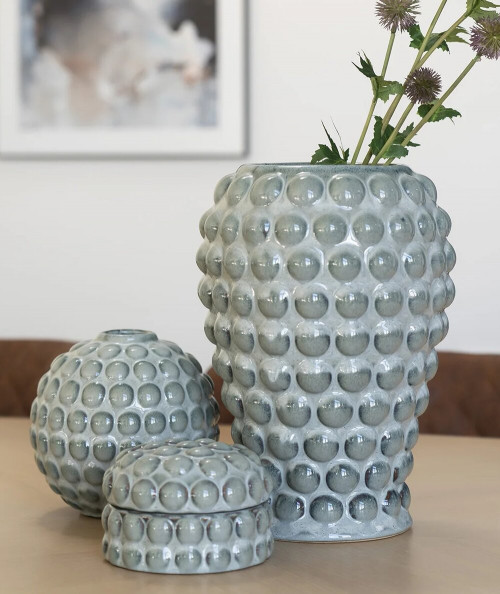 Samuel vase i blå keramik Ø20,5x28 cm