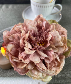 Kunstig smuk Pæon rose i rosa D15 cm