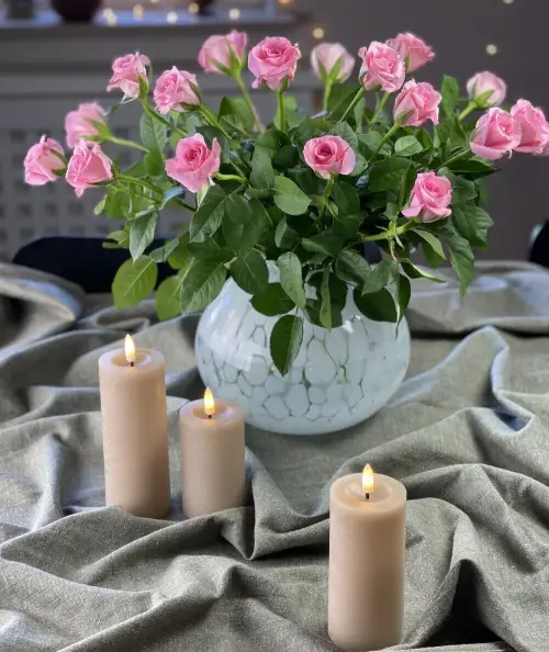 LED Bloklys i sand 1 stk 6x12,5 cm