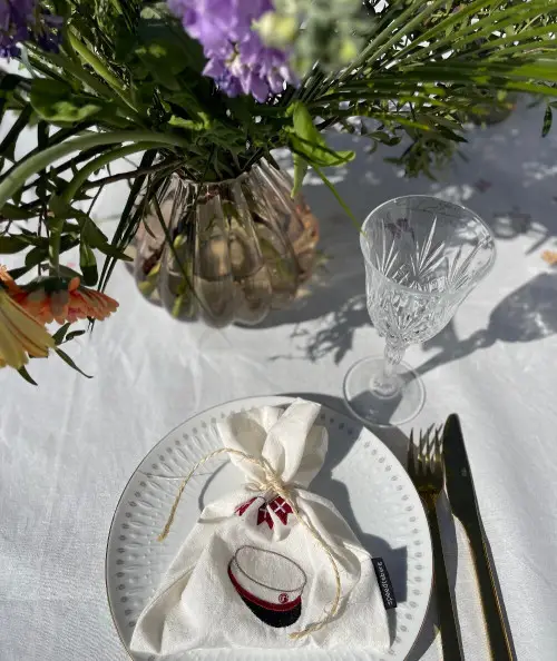 Studenter poser i hør m. rød hue