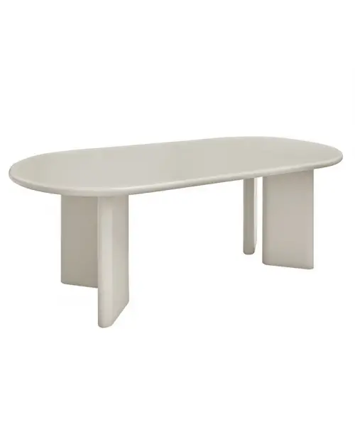 Nagano spisebord med runde hjørner i sandfarve