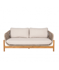 Terracina loungesofa i akacietræ og beige hynder