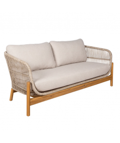 Terracina loungesofa i akacietræ og beige hynder