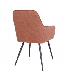 Harbo Spisebordsstol - Stol i vintage brun kunstlæder
