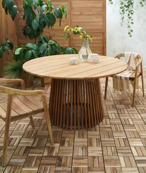 Rundt Lorca spisebord i teak