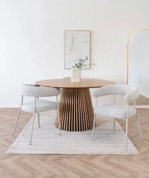 Trivio spisebordsstol i bouclé med grå ben