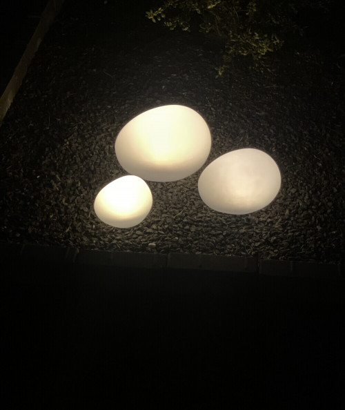 Solcelle sten - sæt af 3 lamper
