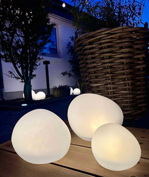 Solcelle sten - sæt af 3 lamper