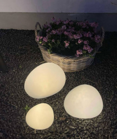 Solcelle sten - sæt af 3 lamper