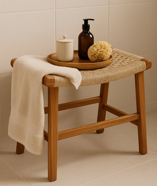 Derby Fodskammel - Fodskammel, teak/polyrattan, natur