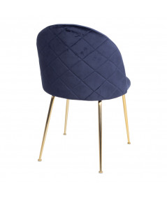 Geneve Spisebordsstol - Stol i blå velour med ben i messing look