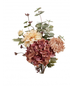Dahlia buket - kunstig blomsterbuket i smukke farver