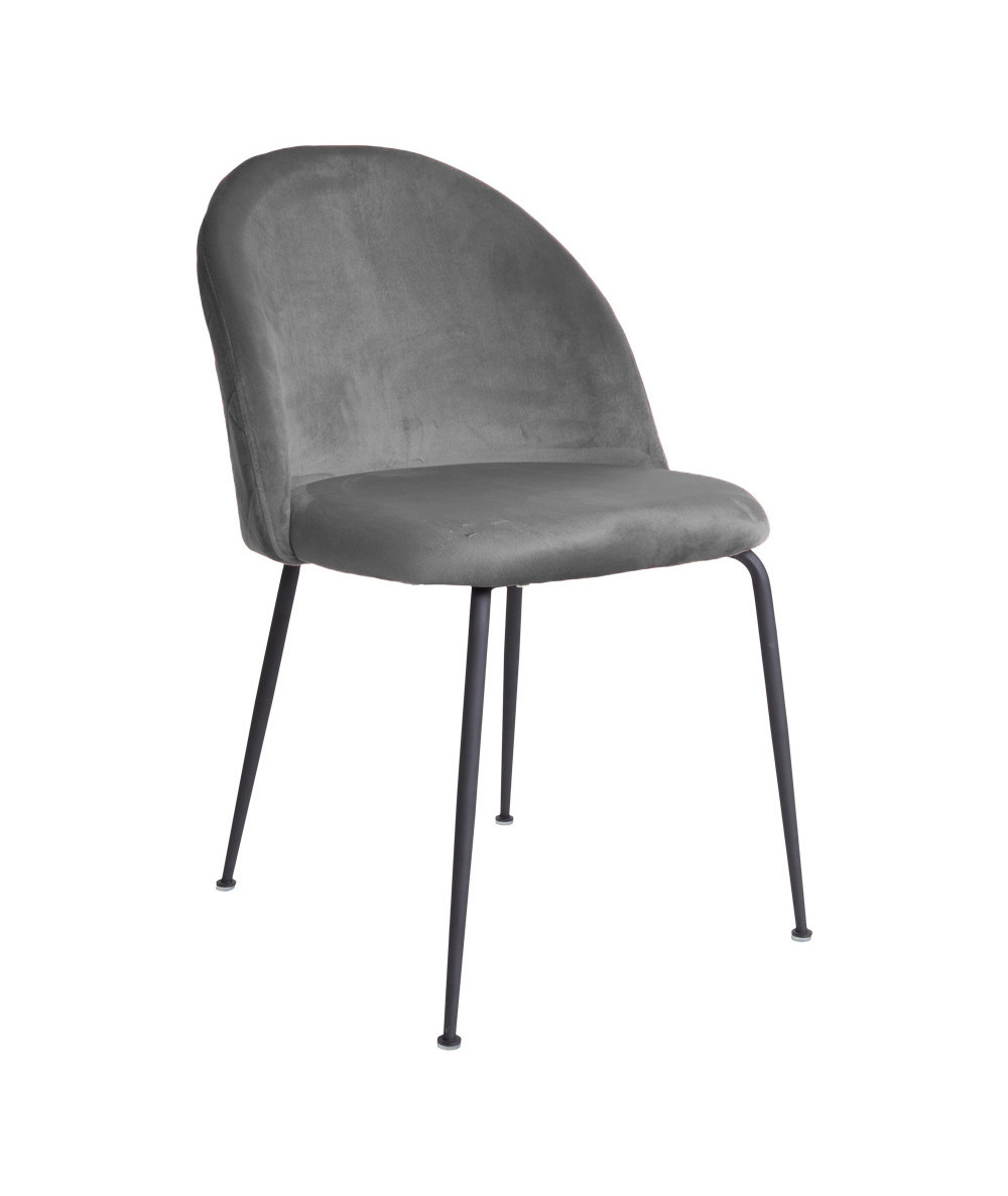 Geneve Spisebordsstol - grå velour sorte
