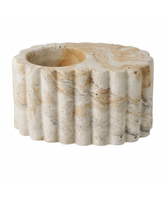 Rustik fyrfadsstage lavet cement i brun/beige farve