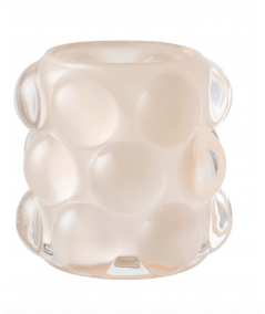 Lysestage - Lysestage, glas, beige/grøn sæt af 2
