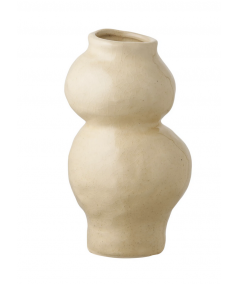 Keramikvase i beige med organiske former