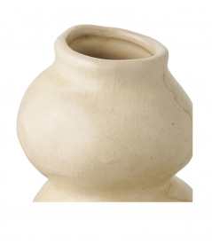 Keramikvase i beige med organiske former