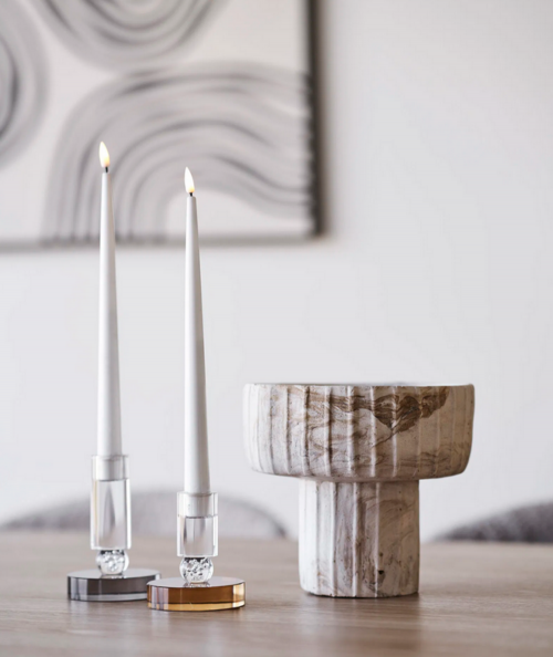 Skulpturel vase i brun/beige