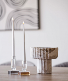 Skulpturel vase i brun/beige