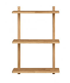 Væghylde i egetræ med 3 hylder