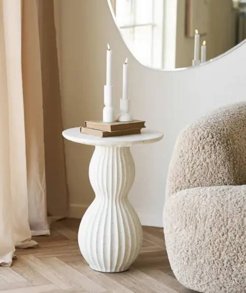 Newtown sidebord i hvid fiberclay