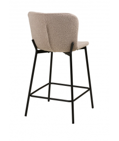 Maceda barstol i beige bouclé m. sorte ben