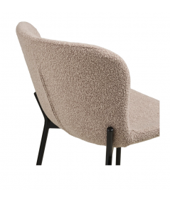 Maceda barstol i beige bouclé m. sorte ben