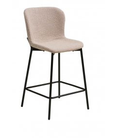 Maceda barstol i beige bouclé m. sorte ben