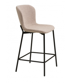 Maceda barstol i beige bouclé m. sorte ben