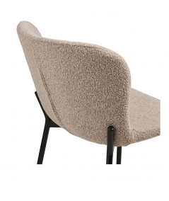 Maceda barstol i beige bouclé m. sorte ben