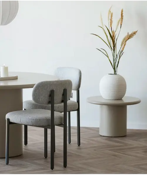 Royan spisebordsstol i lysegrå m. grå ben