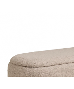 Harlow bænk i beige bouclé m. opbevaring