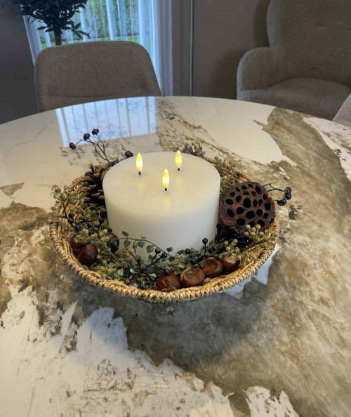 Stort rundt LED-bloklys med tre væger