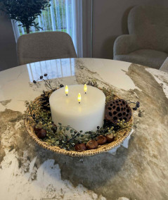 Stort rundt LED-bloklys med tre væger