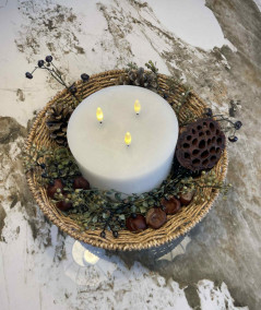 Stort rundt LED-bloklys med tre væger