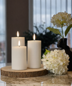 Rundt dekorationsfad i træ med barkkant i 5 størrelser