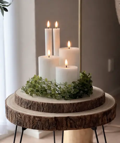 LED stearinlys sæt – 6 stk. hvid med rillet overflade