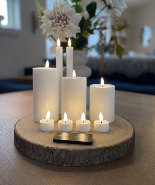 LED stearinlys pakke med 10 dele i hvid