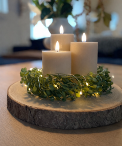 LED bloklys sæt i sand med fjernbetjening