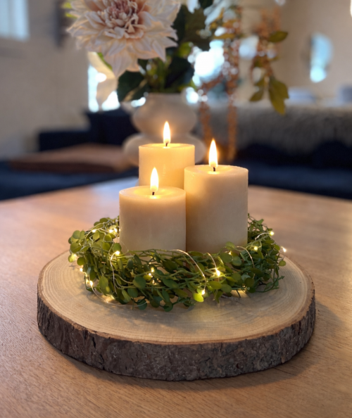 LED bloklys sæt i sand med fjernbetjening