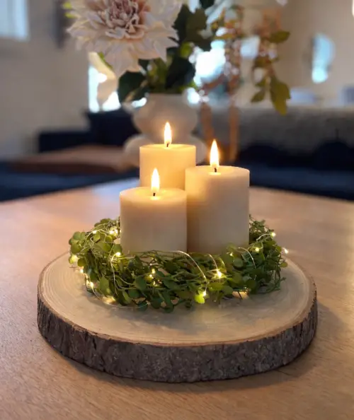 LED bloklys sæt i sand med fjernbetjening