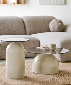 Håndtuftet pune tæppe i natur